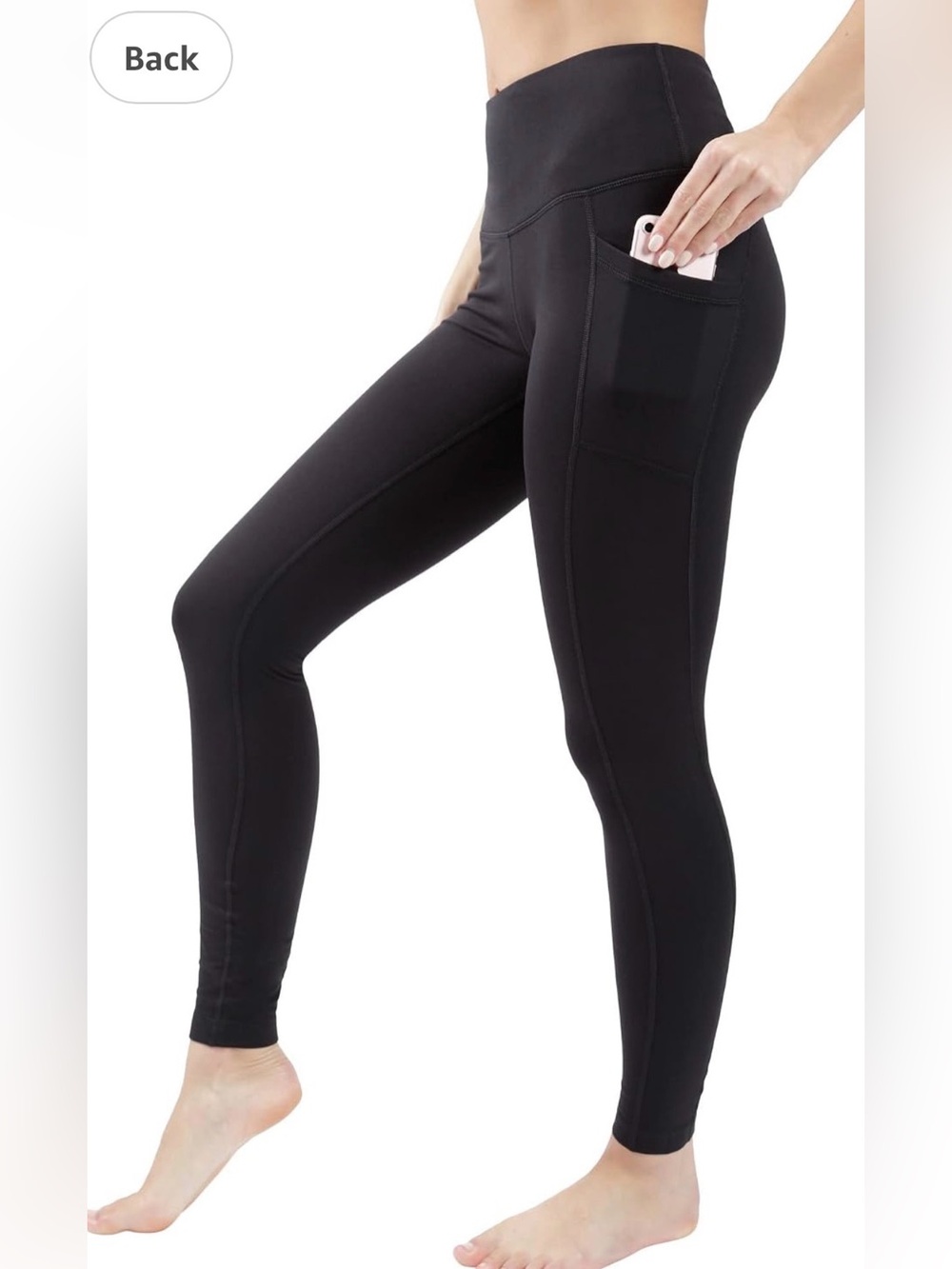 Yogalicious Lux Legging Black High Waisted Tummy Control Fleece Lined Size XXL